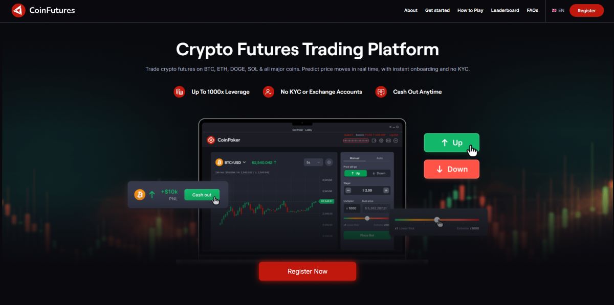 CoinFutures – Gamified Crypto Futures With Extreme Leverage