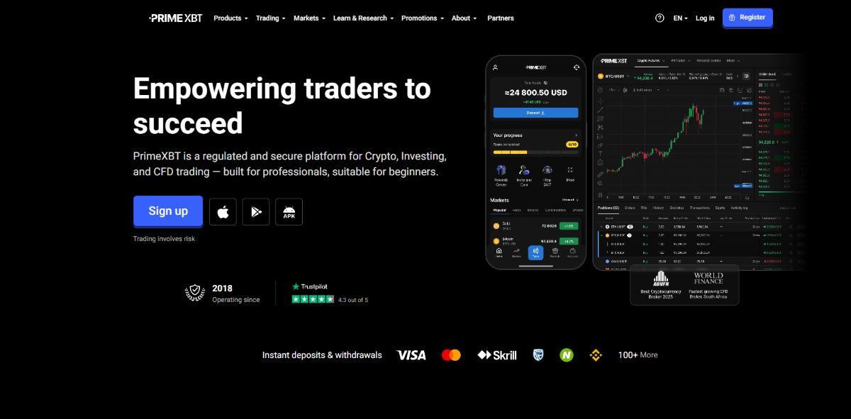 PrimeXBT – Multi-Asset Platform for Leveraged Crypto Trading